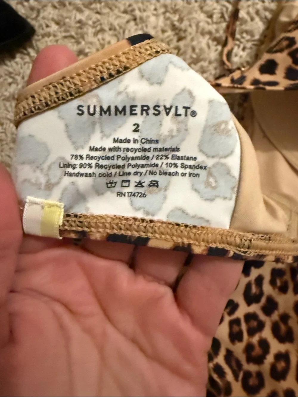 NWT Summersalt Wanderlust Leopard Bikini with Extra Black Cinched Top